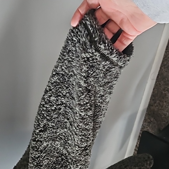 Maurices Green and Black Leopard Print Cowl Neck Sherpa Pullover - Picture 7 of 14